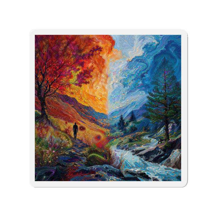 Surreal Nature's Contrast - Die-cut Magnet - Home Decor - g(0D·IO) - 3" x 3" - Die-Cut - 1 pc