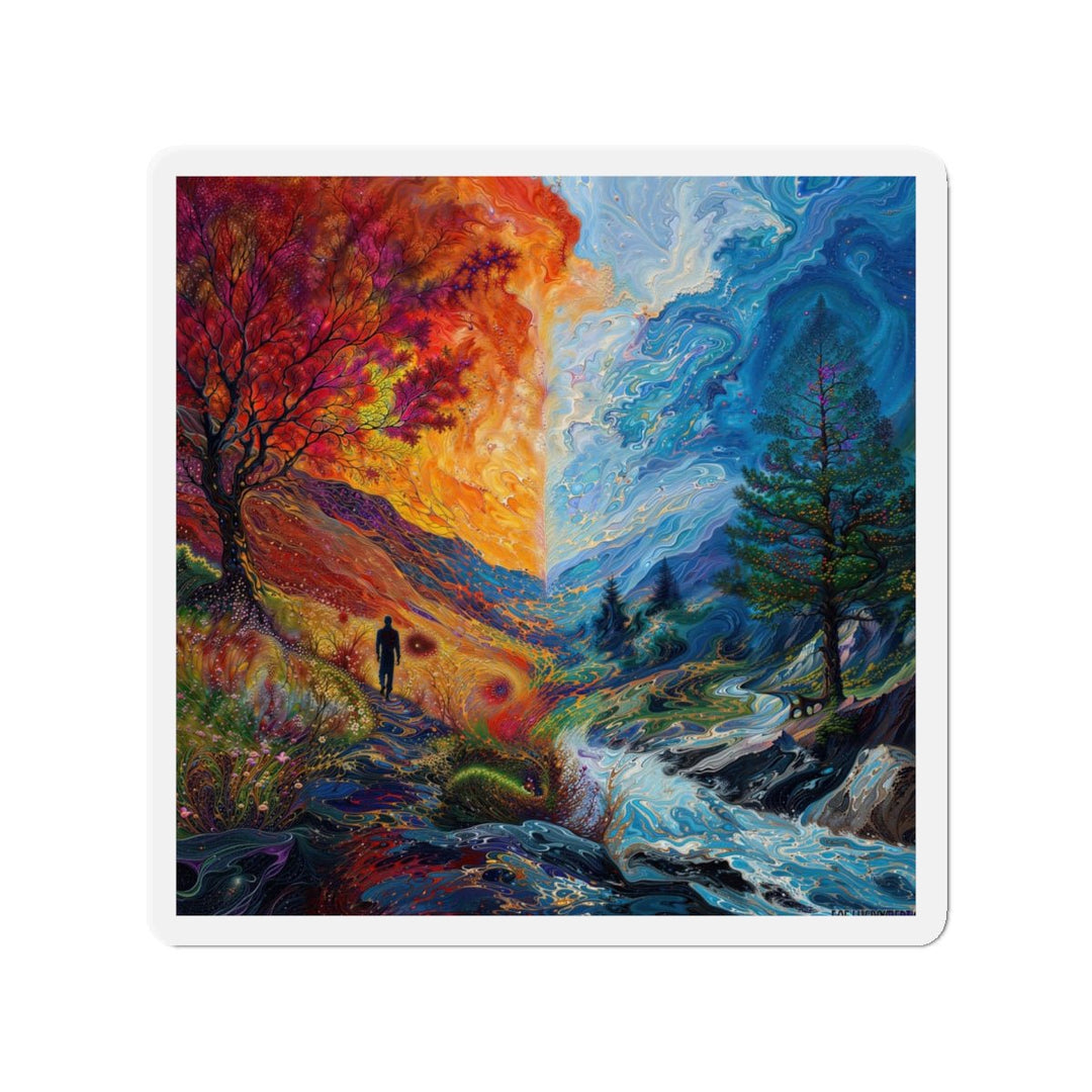 Surreal Nature's Contrast - Die-cut Magnet - Home Decor - g(0D·IO) - 5" x 5" - Die-Cut - 1 pc