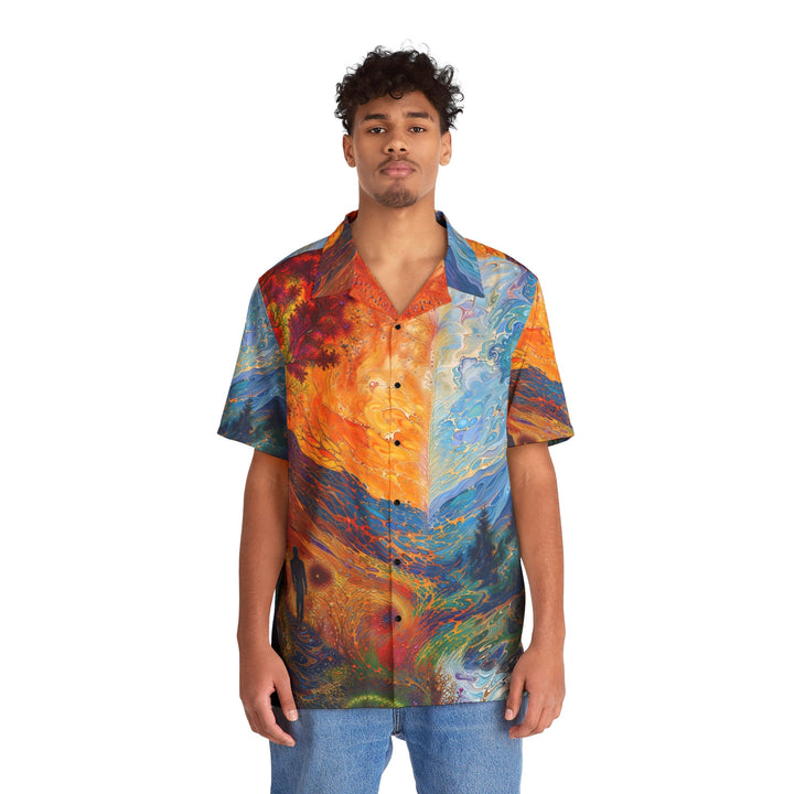 Surreal Nature's Contrast - Men's Hawaiian Shirt - All Over Prints - g(0D·IO) - S - Black -