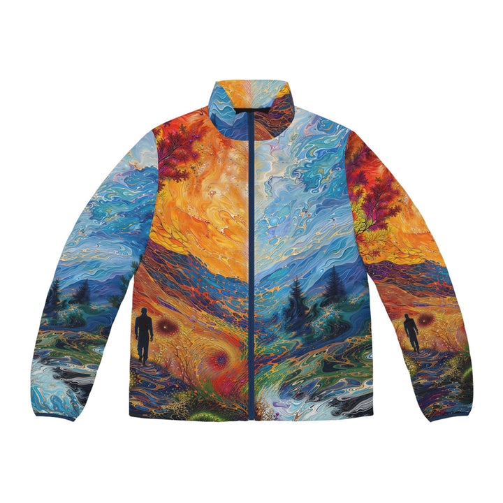 Surreal Nature's Contrast - Puffer Jacket - All Over Prints - g(0D·IO) - S - Dark blue zipper -