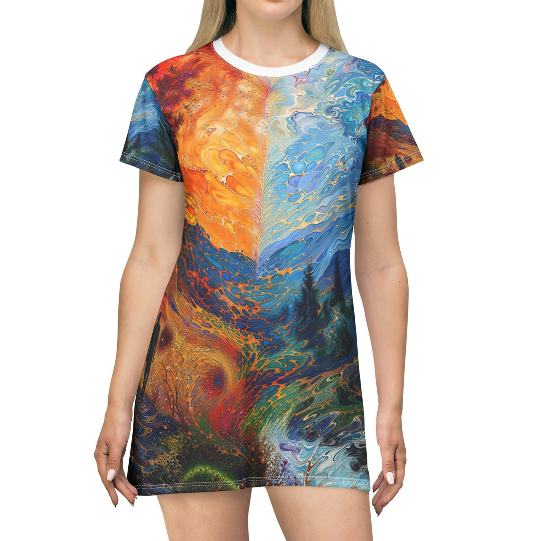 Surreal Nature's Contrast - T-Shirt Dress - All Over Prints - g(0D·IO) - XS - -