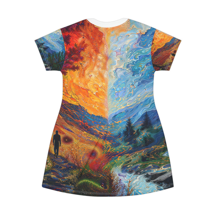 Surreal Nature's Contrast - T-Shirt Dress - All Over Prints - g(0D·IO) - XS - -