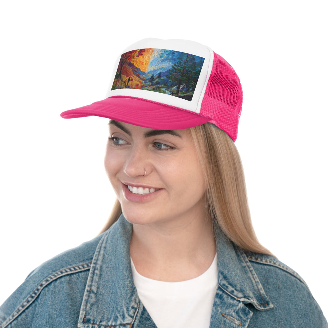 Surreal Nature's Contrast - Trucker Hat - Hats - g(0D·IO) - Pink - One size -