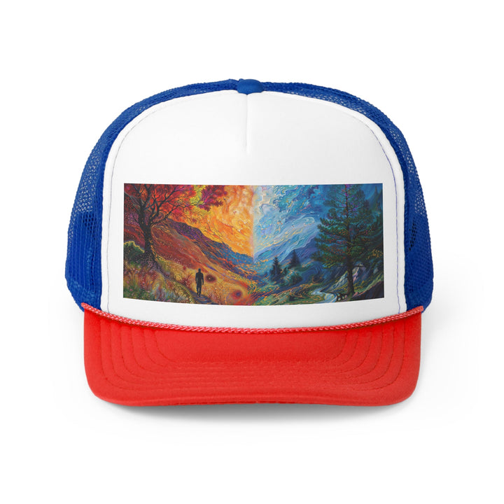 Surreal Nature's Contrast - Trucker Hat - Hats - g(0D·IO) - Blue/Red - One size -