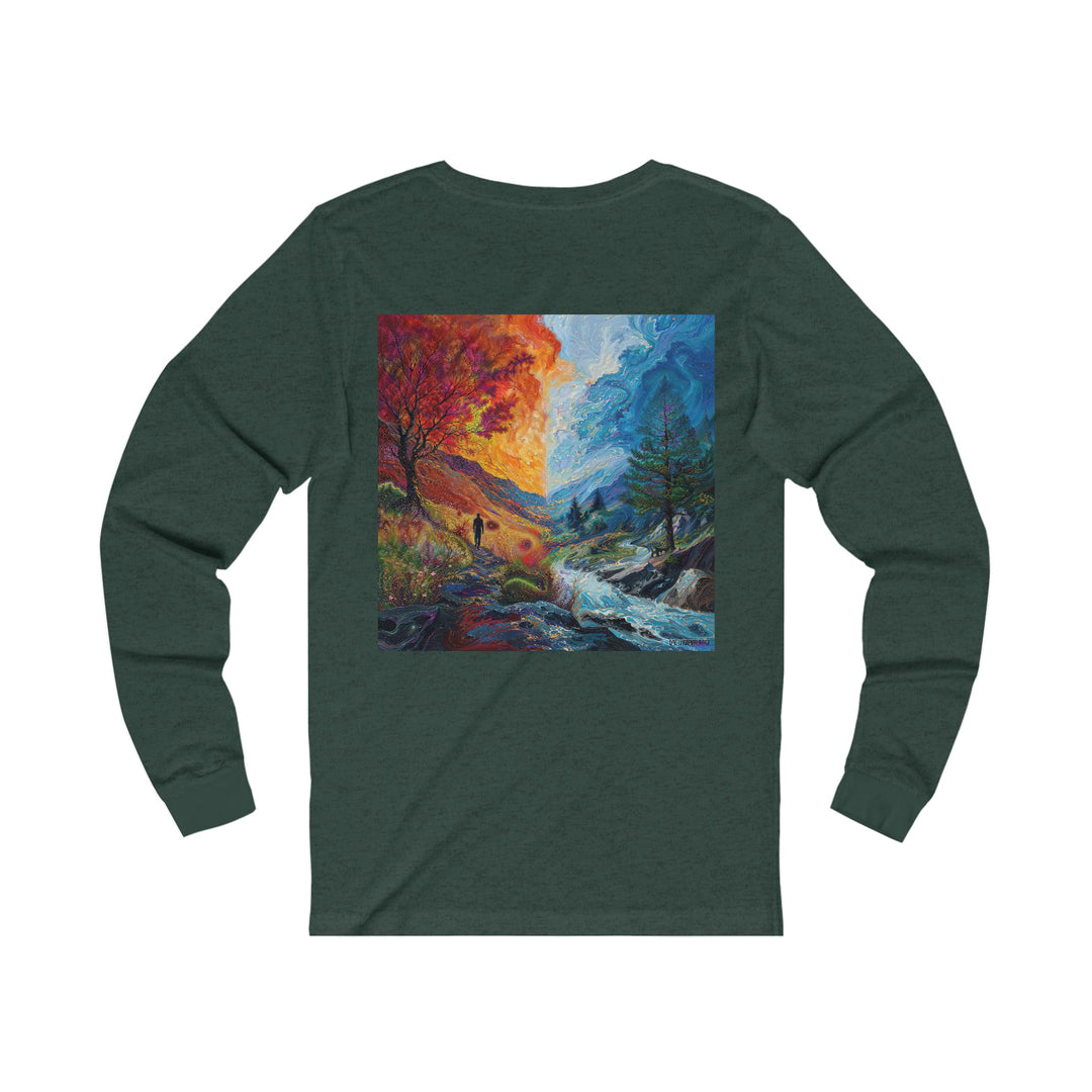 Surreal Nature's Contrast - Unisex Jersey Long Sleeve Tee - Long-sleeve - g(0D·IO) - S - Heather Forest -