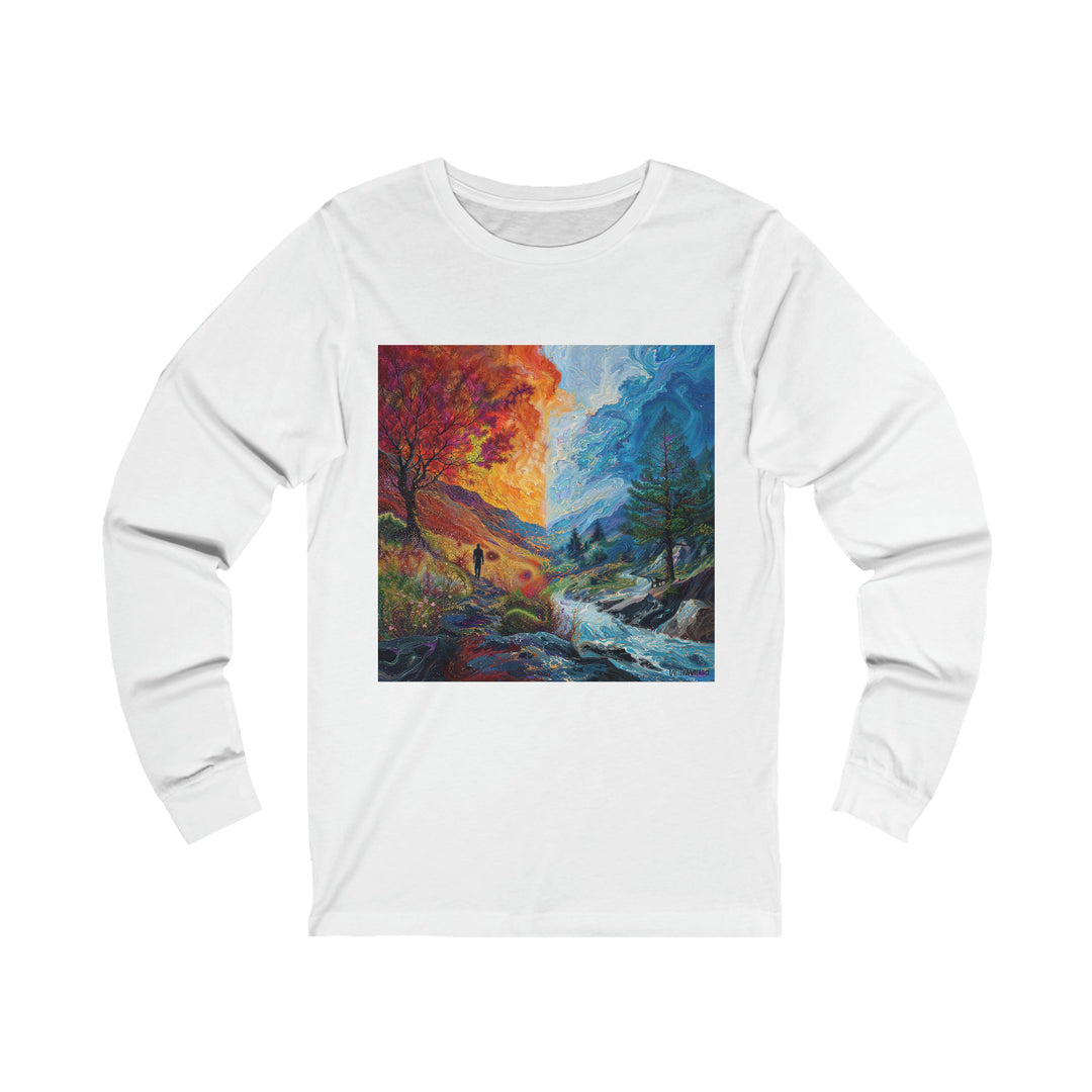 Surreal Nature's Contrast - Unisex Jersey Long Sleeve Tee - Long-sleeve - g(0D·IO) - S - White -