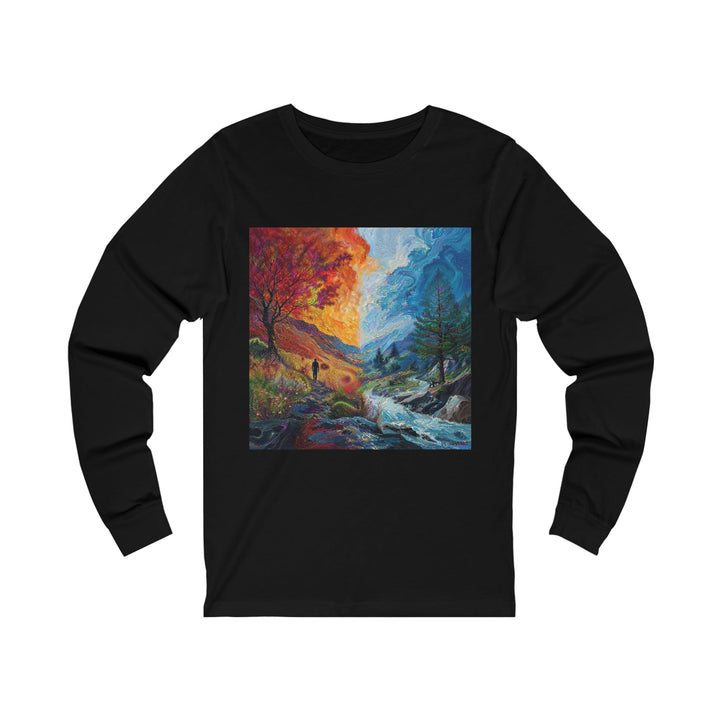 Surreal Nature's Contrast - Unisex Jersey Long Sleeve Tee - Long-sleeve - g(0D·IO) - S - Black -