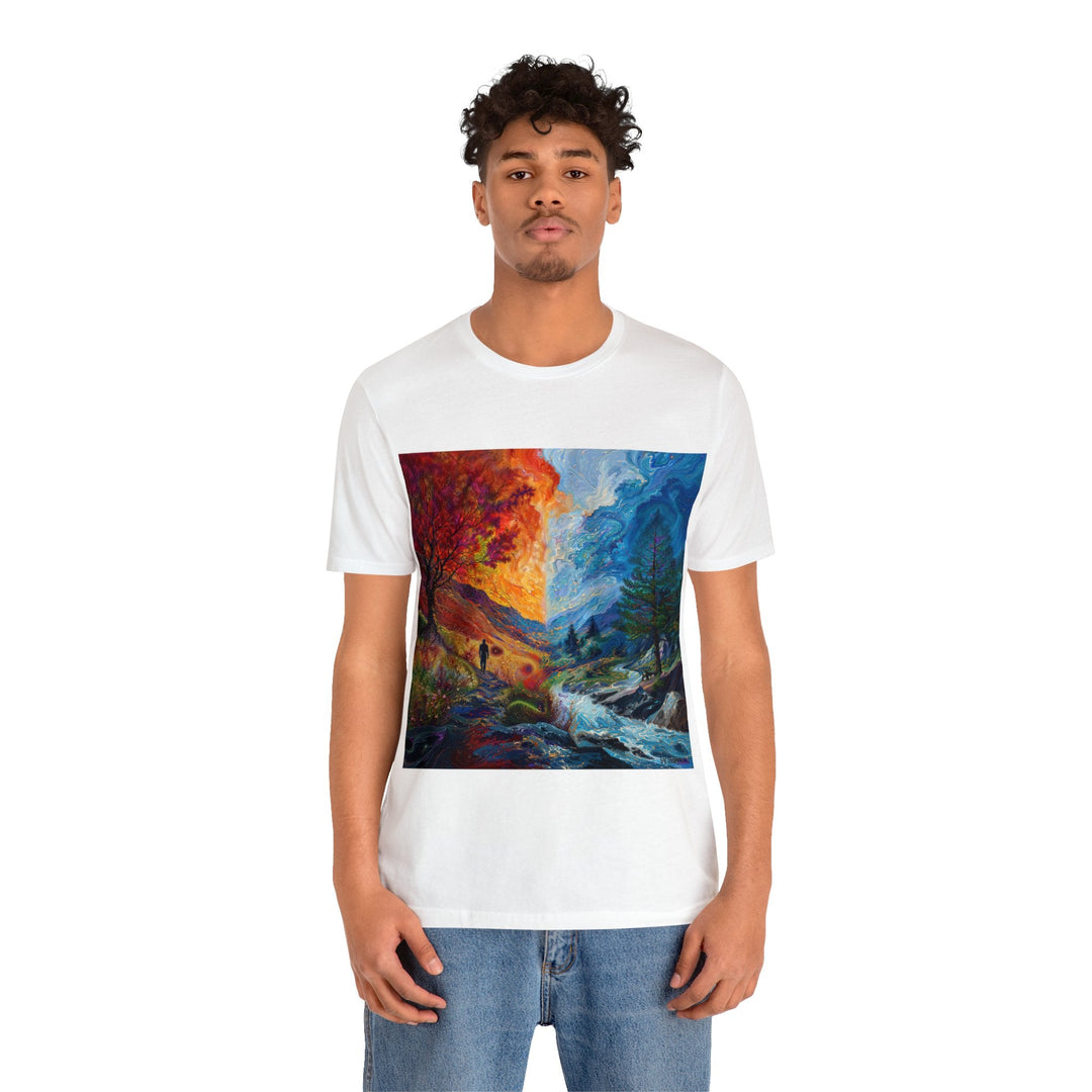 Surreal Nature's Contrast - Unisex Jersey Short Sleeve Tee - T-Shirt - g(0D·IO) - Black - S -