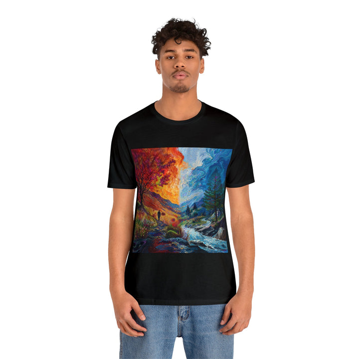 Surreal Nature's Contrast - Unisex Jersey Short Sleeve Tee - T-Shirt - g(0D·IO) - Black - S -