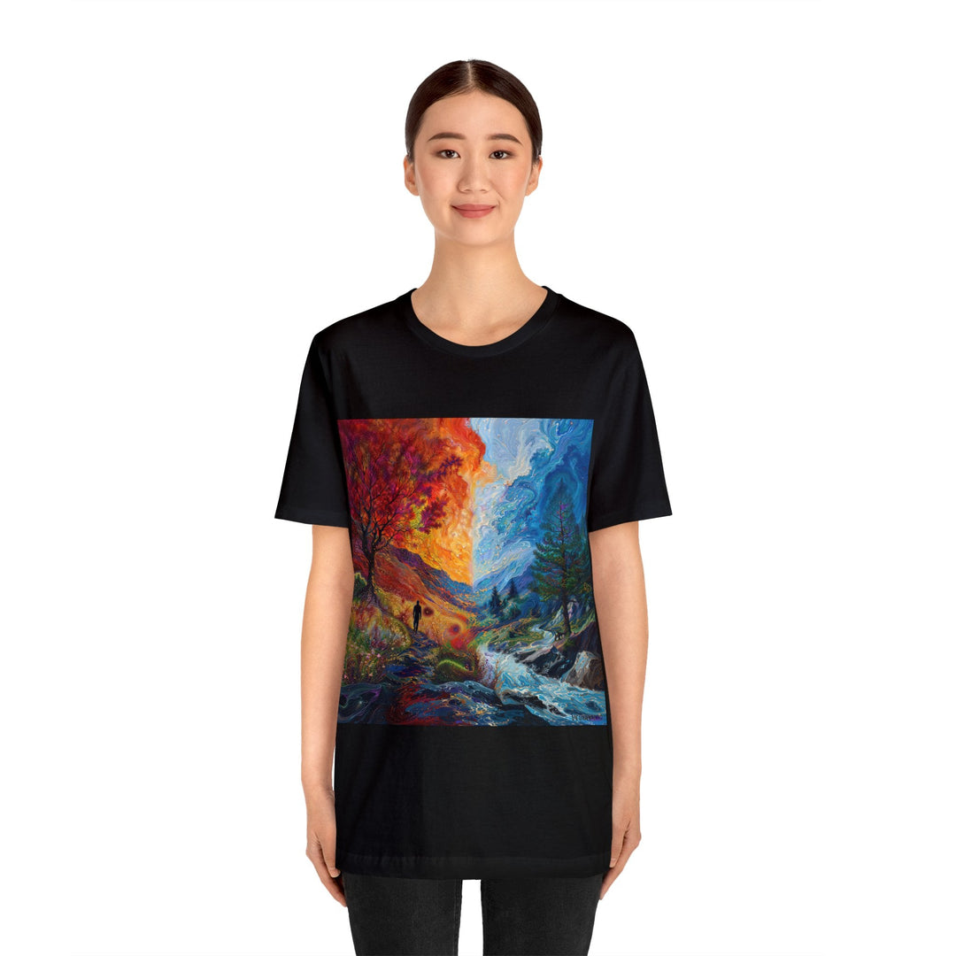 Surreal Nature's Contrast - Unisex Jersey Short Sleeve Tee - T-Shirt - g(0D·IO) - Black - S -