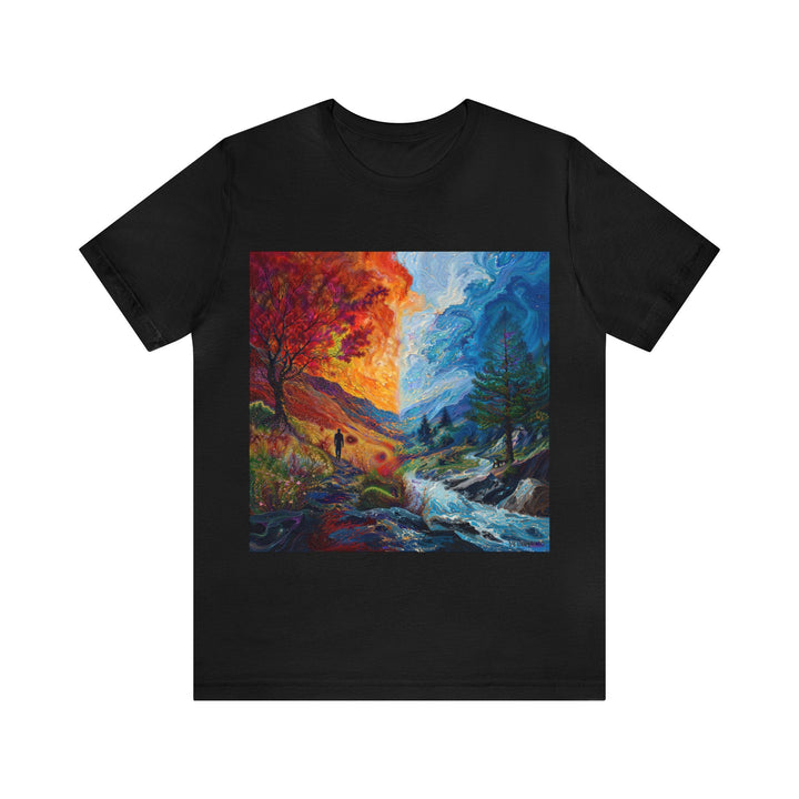 Surreal Nature's Contrast - Unisex Jersey Short Sleeve Tee - T-Shirt - g(0D·IO) - Black - S -