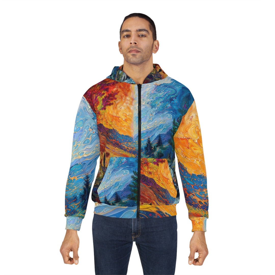 Surreal Nature's Contrast - Unisex Zip Hoodie - All Over Prints - g(0D·IO) - XS - -