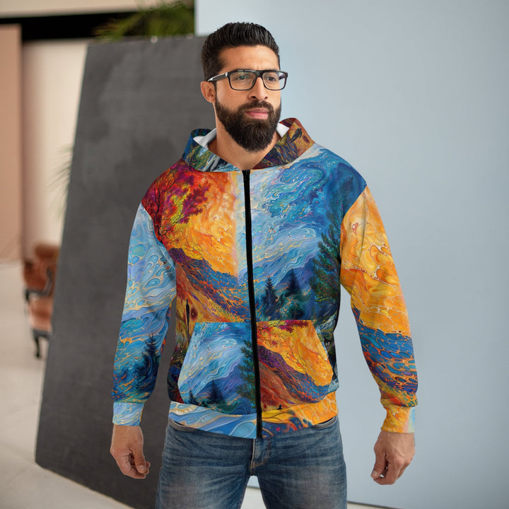 Surreal Nature's Contrast - Unisex Zip Hoodie - All Over Prints - g(0D·IO) - XS - -