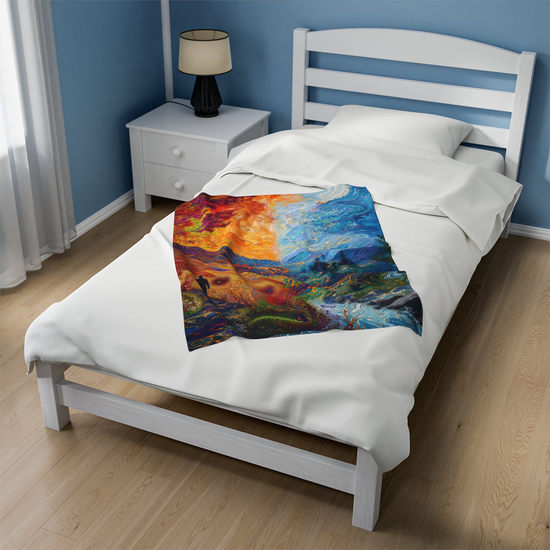 Surreal Nature's Contrast - Velveteen Plush Blanket - All Over Prints - g(0D·IO) - 60" × 80" - -