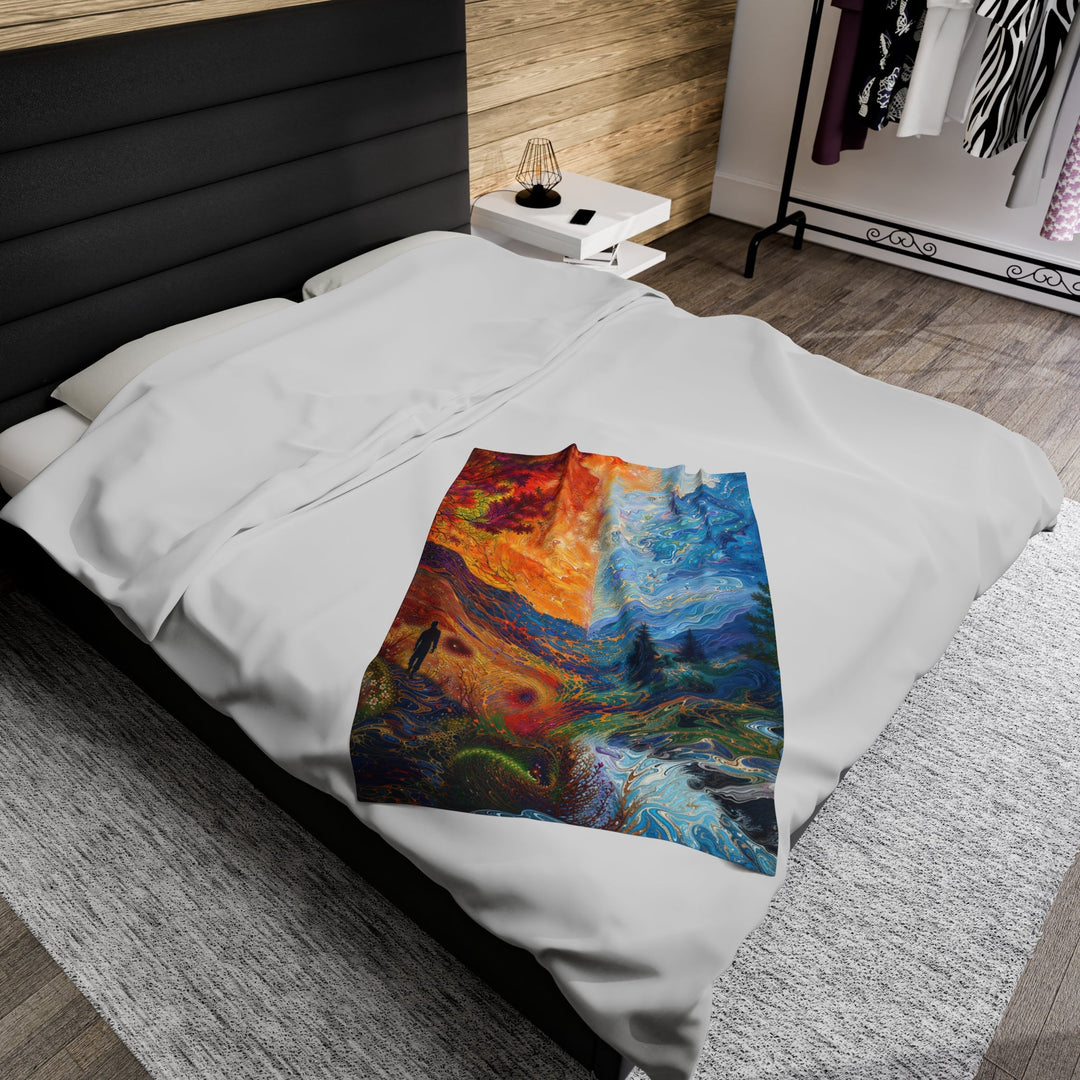 Surreal Nature's Contrast - Velveteen Plush Blanket - All Over Prints - g(0D·IO) - 60" × 80" - -