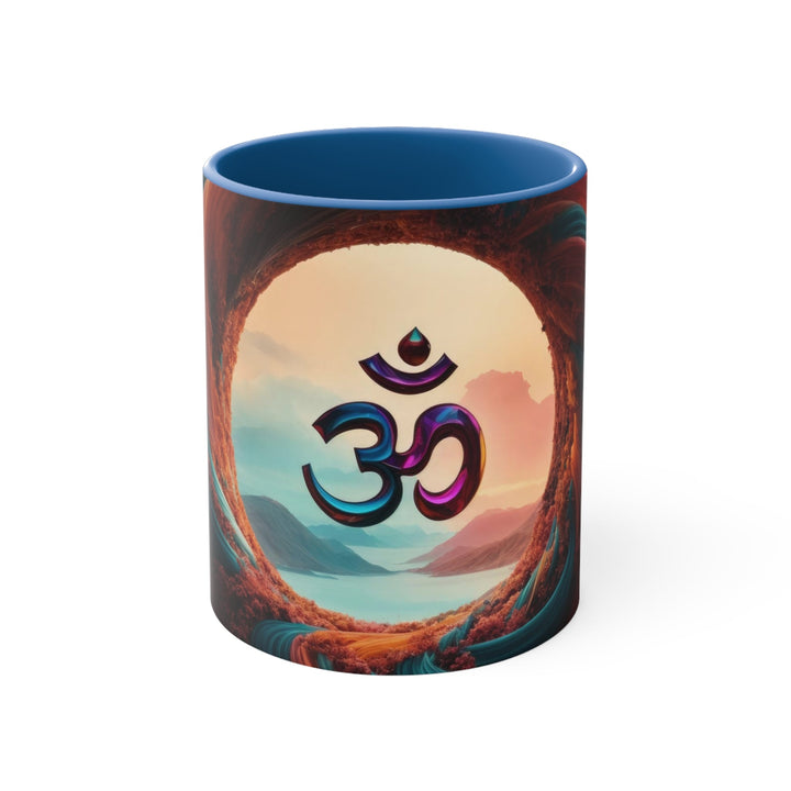 Surreal Om Vortex - Accent Coffee Mug - Mug - g(0D·IO) - Blue - 11oz -