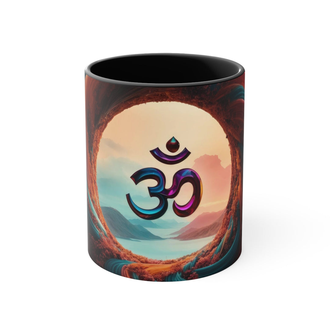 Surreal Om Vortex - Accent Coffee Mug - Mug - g(0D·IO) - Black - 11oz -