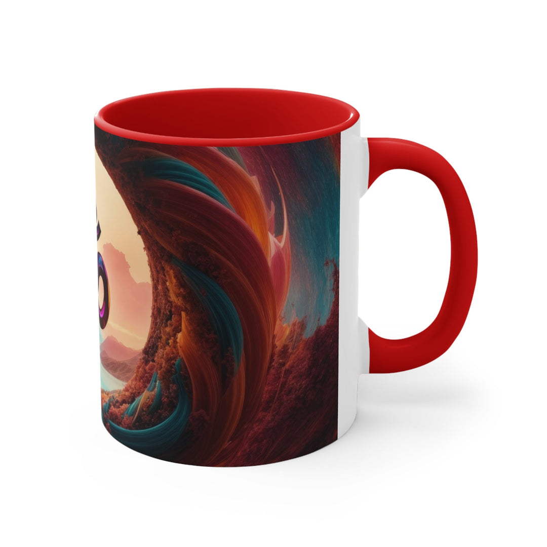 Surreal Om Vortex - Accent Coffee Mug - Mug - g(0D·IO) - Pink - 11oz -