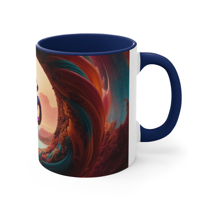 Surreal Om Vortex - Accent Coffee Mug - Mug - g(0D·IO) - Pink - 11oz -