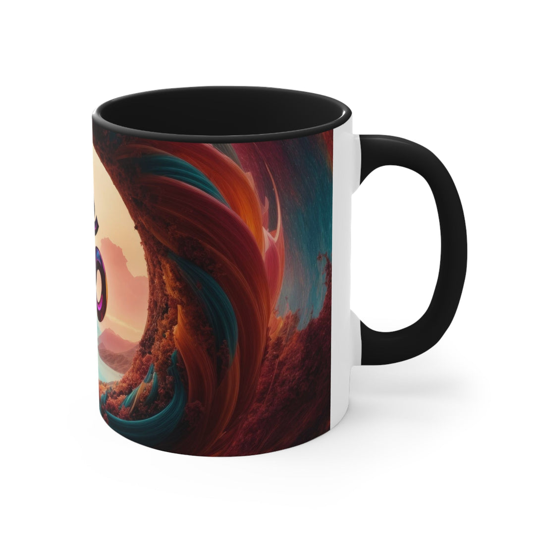 Surreal Om Vortex - Accent Coffee Mug - Mug - g(0D·IO) - Pink - 11oz -