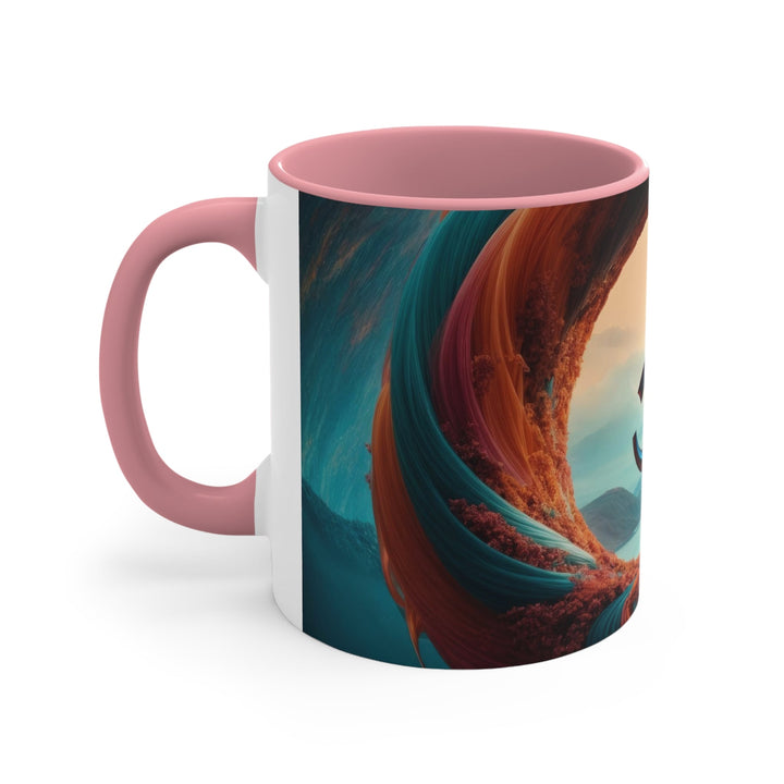 Surreal Om Vortex - Accent Coffee Mug - Mug - g(0D·IO) - Pink - 11oz -