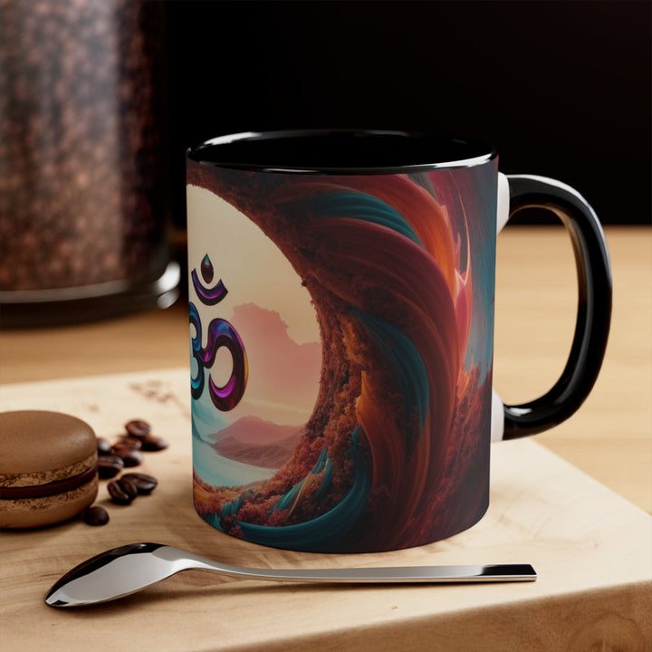 Surreal Om Vortex - Accent Coffee Mug - Mug - g(0D·IO) - Pink - 11oz -