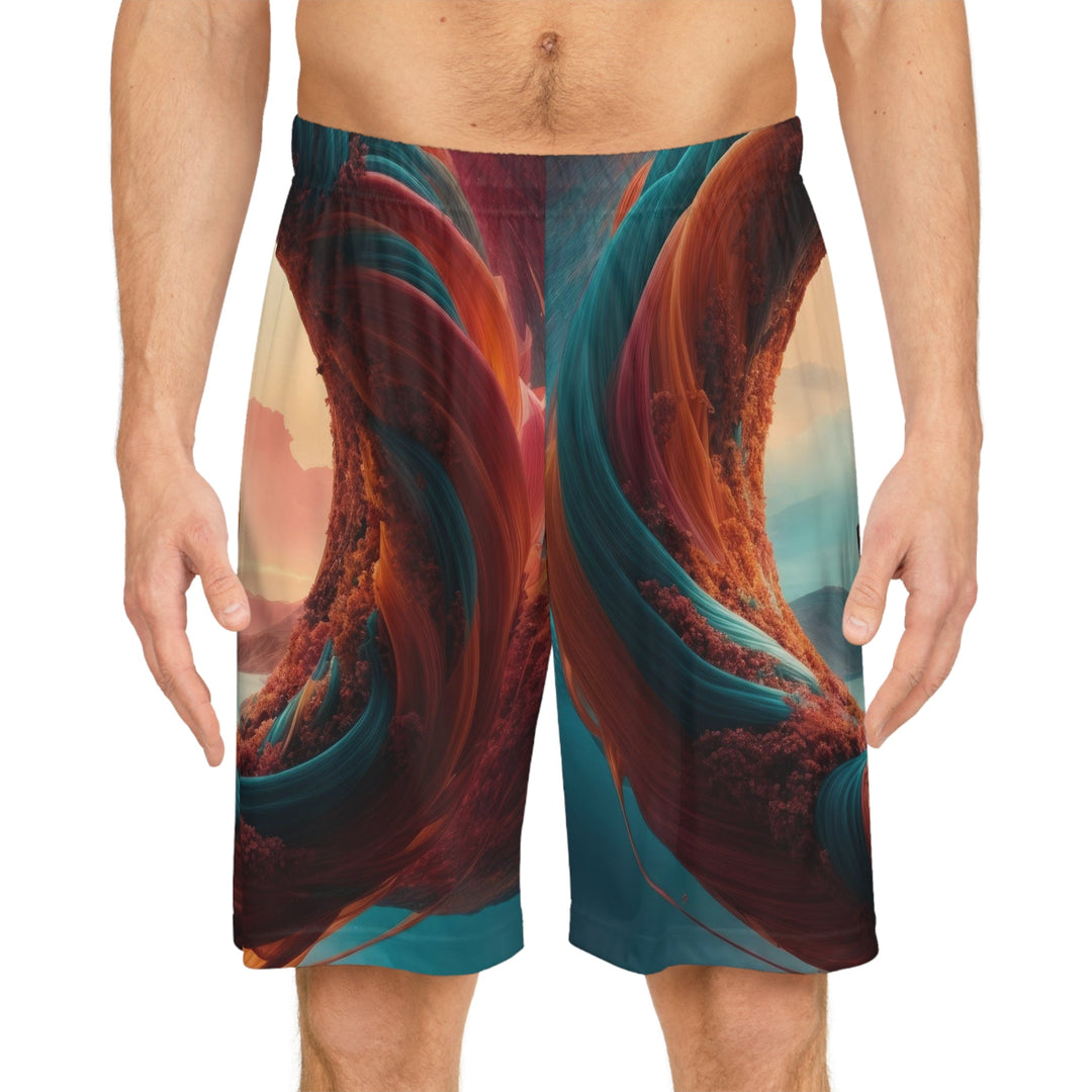 Surreal Om Vortex - AOP Basketball Shorts - All Over Prints - g(0D·IO) - Seam thread color automatically matched to design - XS -