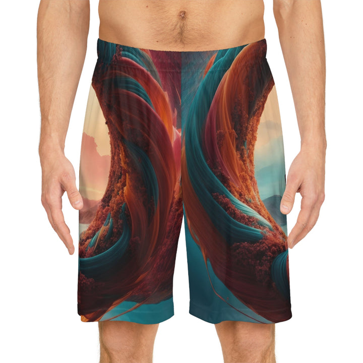 Surreal Om Vortex - AOP Basketball Shorts - All Over Prints - g(0D·IO) - Seam thread color automatically matched to design - XS -