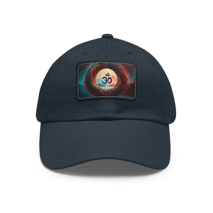 Surreal Om Vortex - Dad Hat - Hats - g(0D·IO) - Navy / Black patch - Rectangle - One size