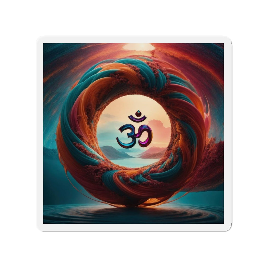 Surreal Om Vortex - Die-cut Magnet - Home Decor - g(0D·IO) - 4" x 4" - Die-Cut - 1 pc