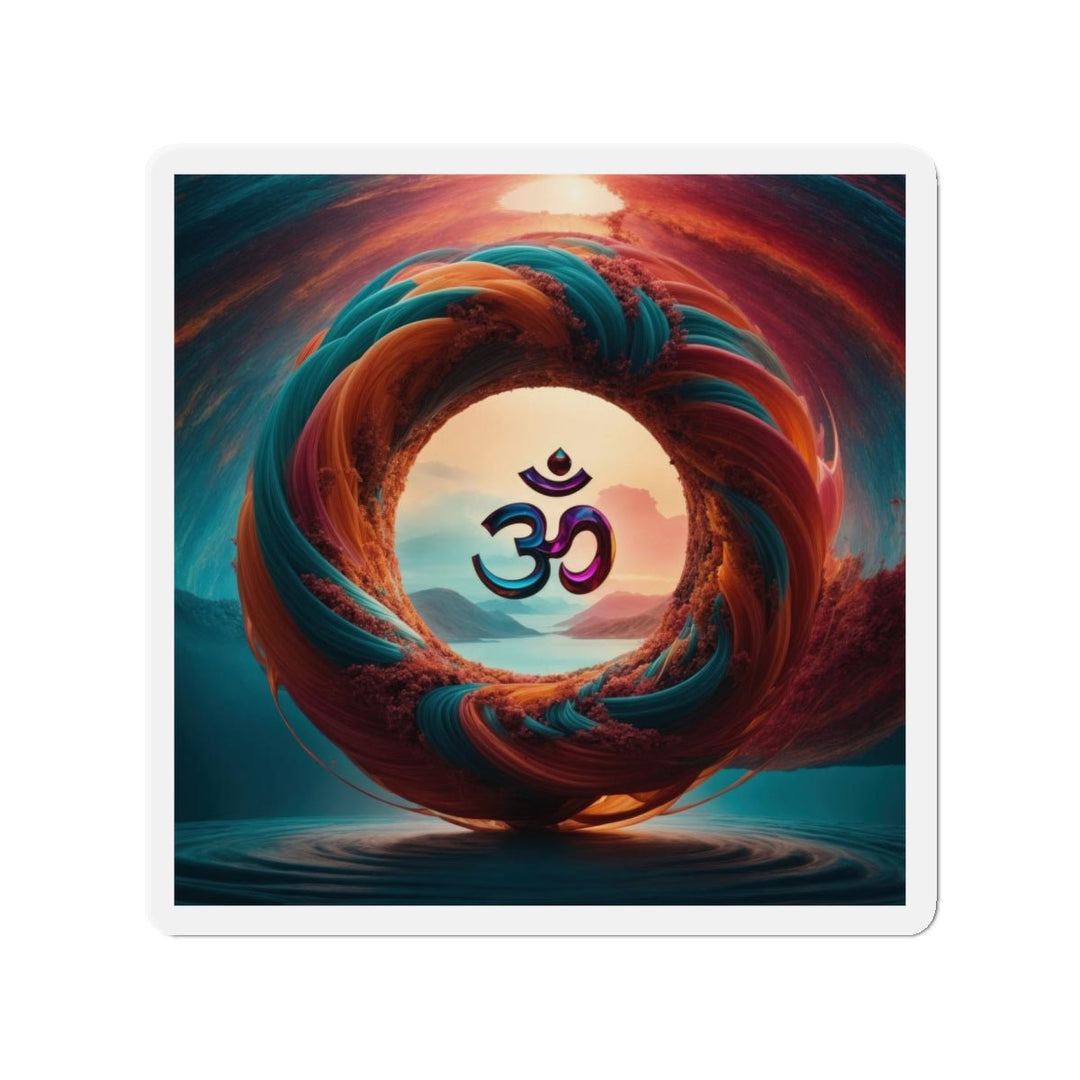 Surreal Om Vortex - Die-cut Magnet - Home Decor - g(0D·IO) - 6 × 6" - Die-Cut - 1 pc