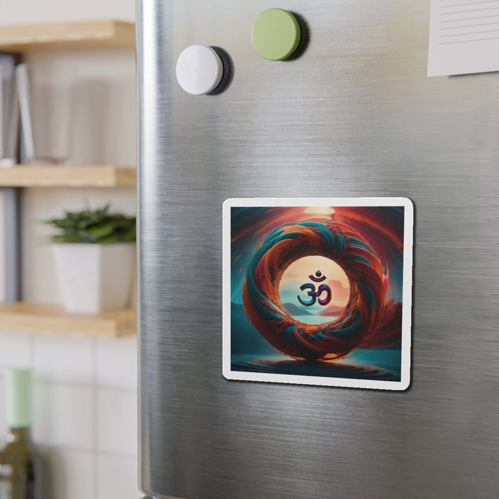 Surreal Om Vortex - Die-cut Magnet - Home Decor - g(0D·IO) - 6 × 6" - Die-Cut - 1 pc