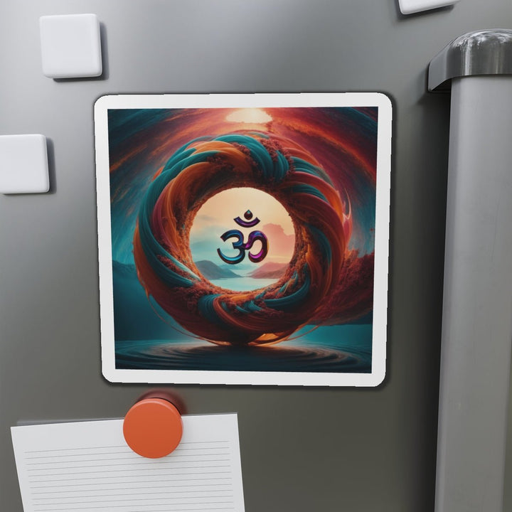 Surreal Om Vortex - Die-cut Magnet - Home Decor - g(0D·IO) - 6 × 6" - Die-Cut - 1 pc
