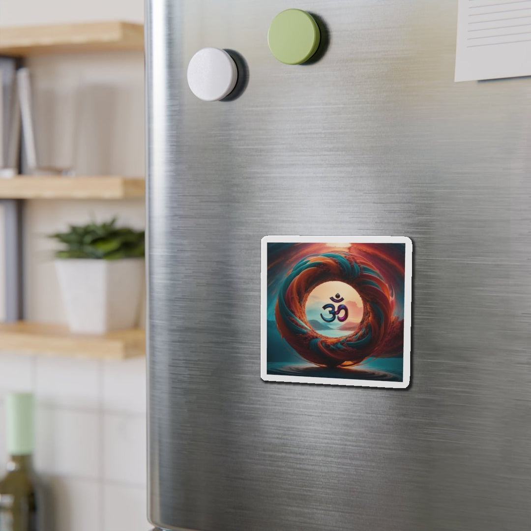 Surreal Om Vortex - Die-cut Magnet - Home Decor - g(0D·IO) - 6 × 6" - Die-Cut - 1 pc