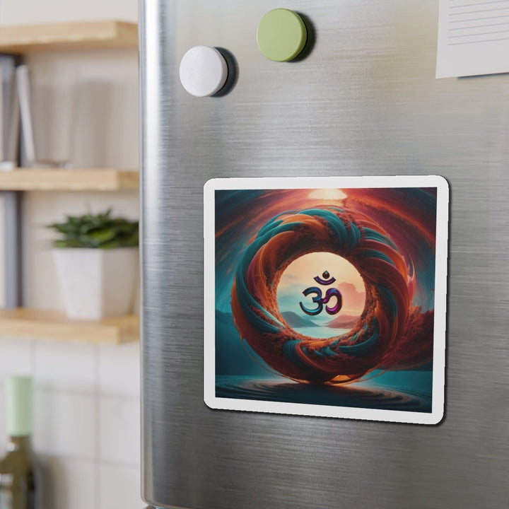 Surreal Om Vortex - Die-cut Magnet - Home Decor - g(0D·IO) - 6 × 6" - Die-Cut - 1 pc