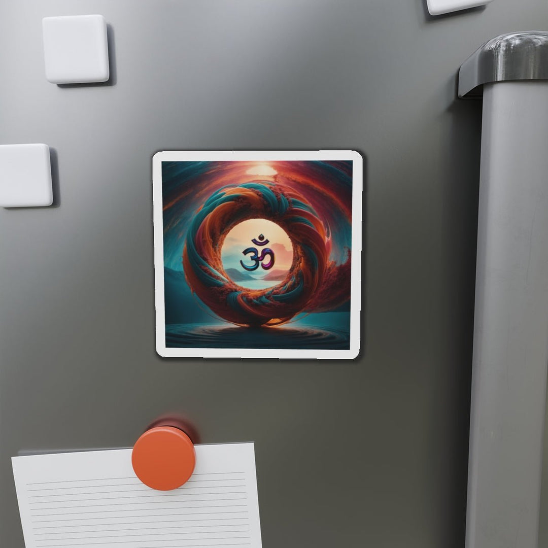 Surreal Om Vortex - Die-cut Magnet - Home Decor - g(0D·IO) - 6 × 6" - Die-Cut - 1 pc