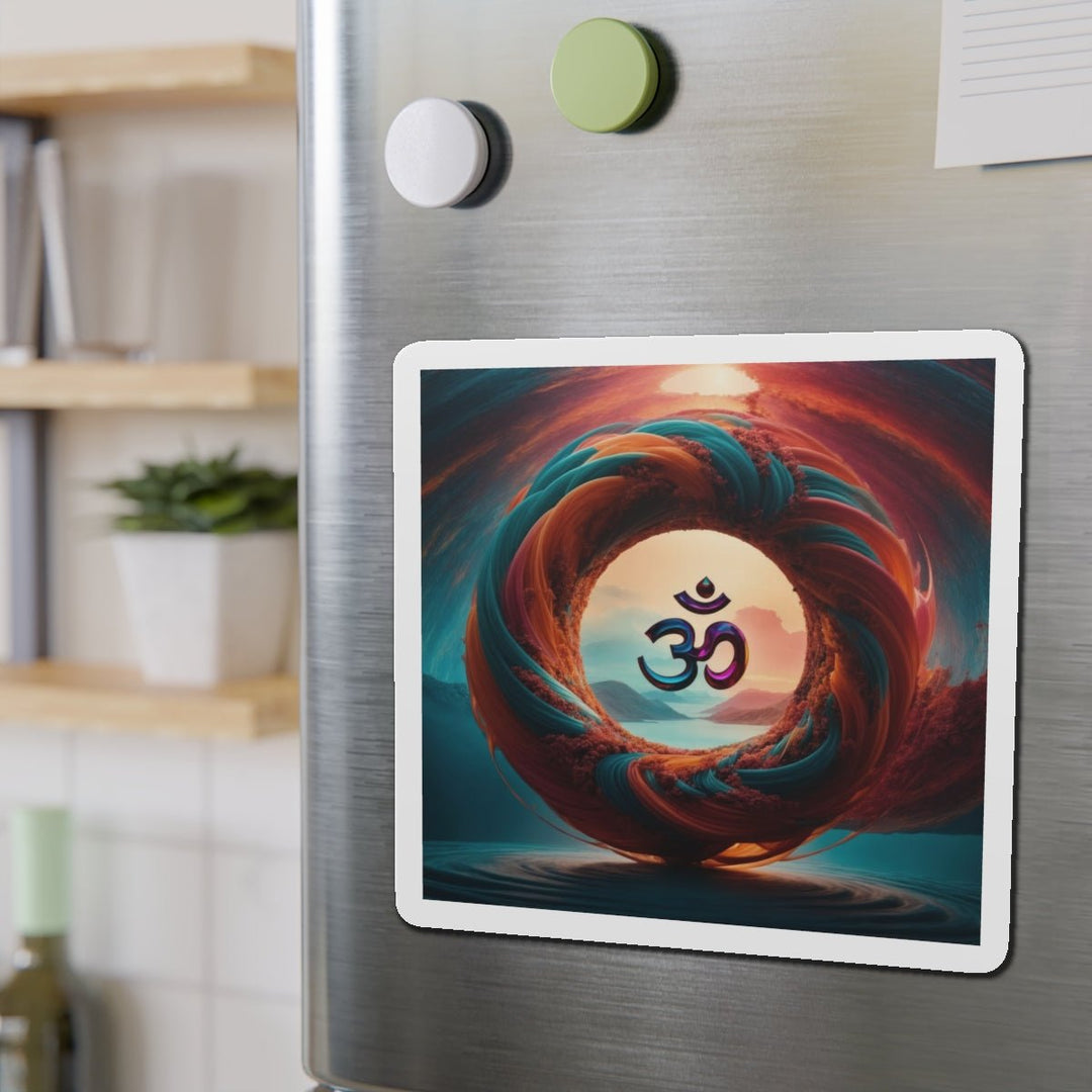 Surreal Om Vortex - Die-cut Magnet - Home Decor - g(0D·IO) - 6 × 6" - Die-Cut - 1 pc