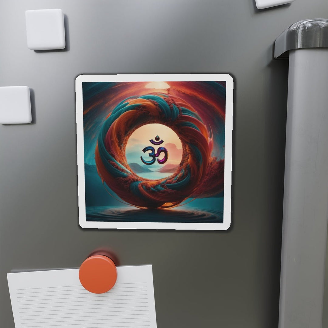 Surreal Om Vortex - Die-cut Magnet - Home Decor - g(0D·IO) - 6 × 6" - Die-Cut - 1 pc