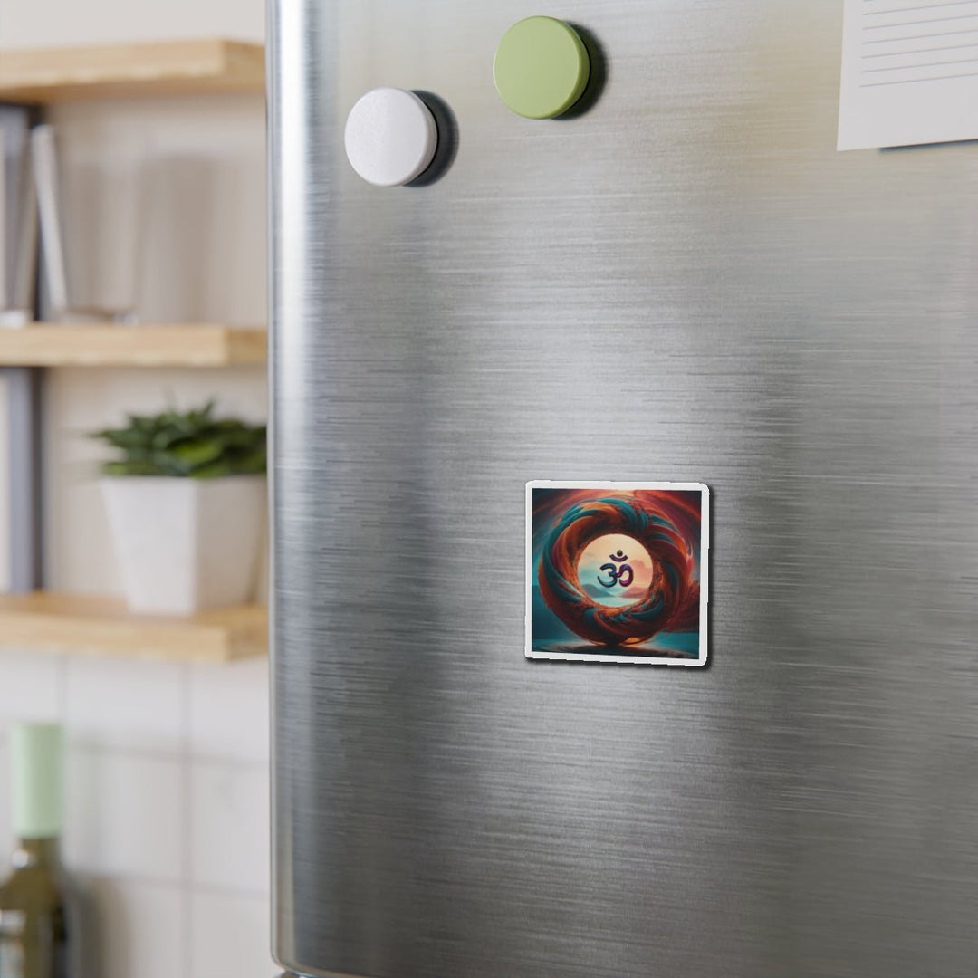 Surreal Om Vortex - Die-cut Magnet - Home Decor - g(0D·IO) - 6 × 6" - Die-Cut - 1 pc