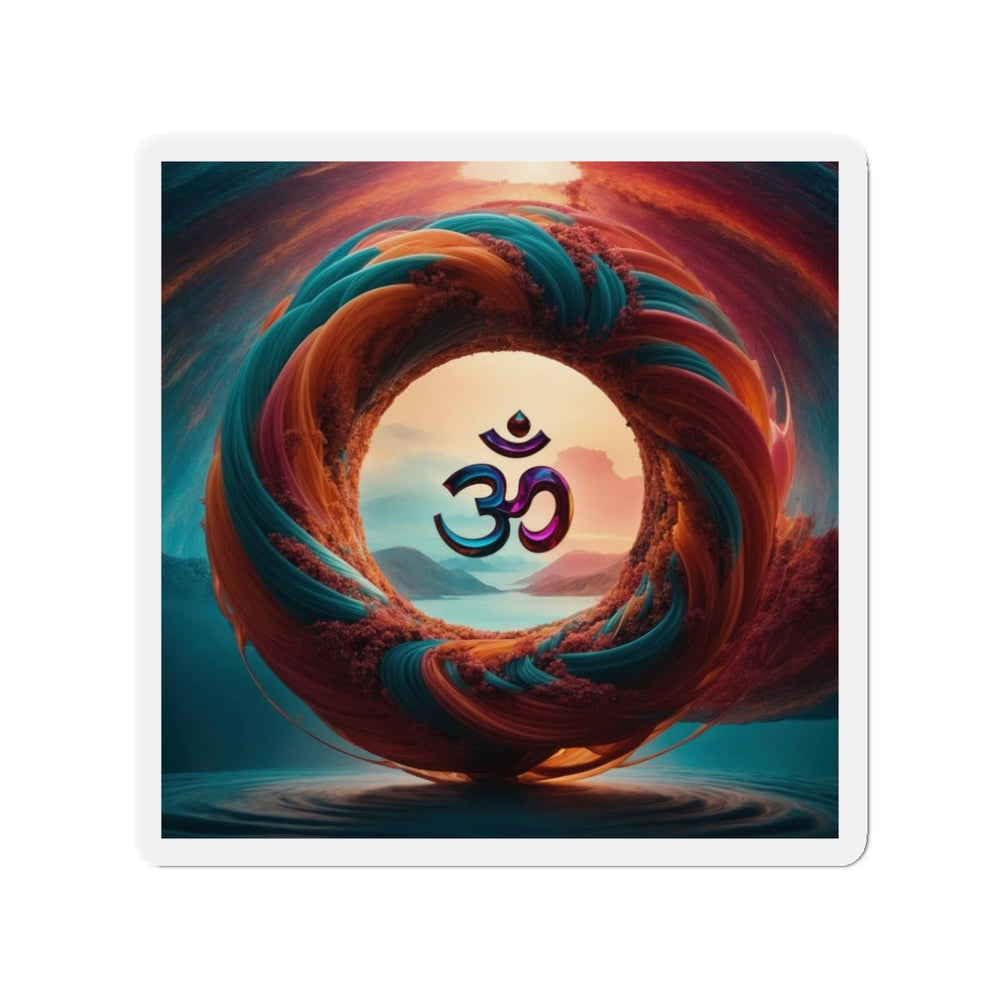 Surreal Om Vortex - Die-cut Magnet - Home Decor - g(0D·IO) - 3" x 3" - Die-Cut - 1 pc