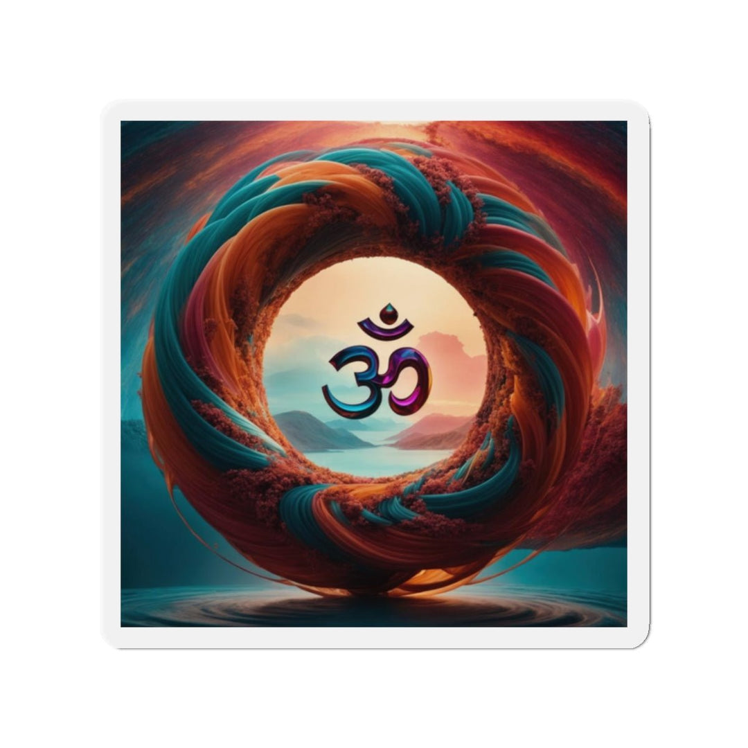 Surreal Om Vortex - Die-cut Magnet - Home Decor - g(0D·IO) - 2" x 2" - Die-Cut - 1 pc