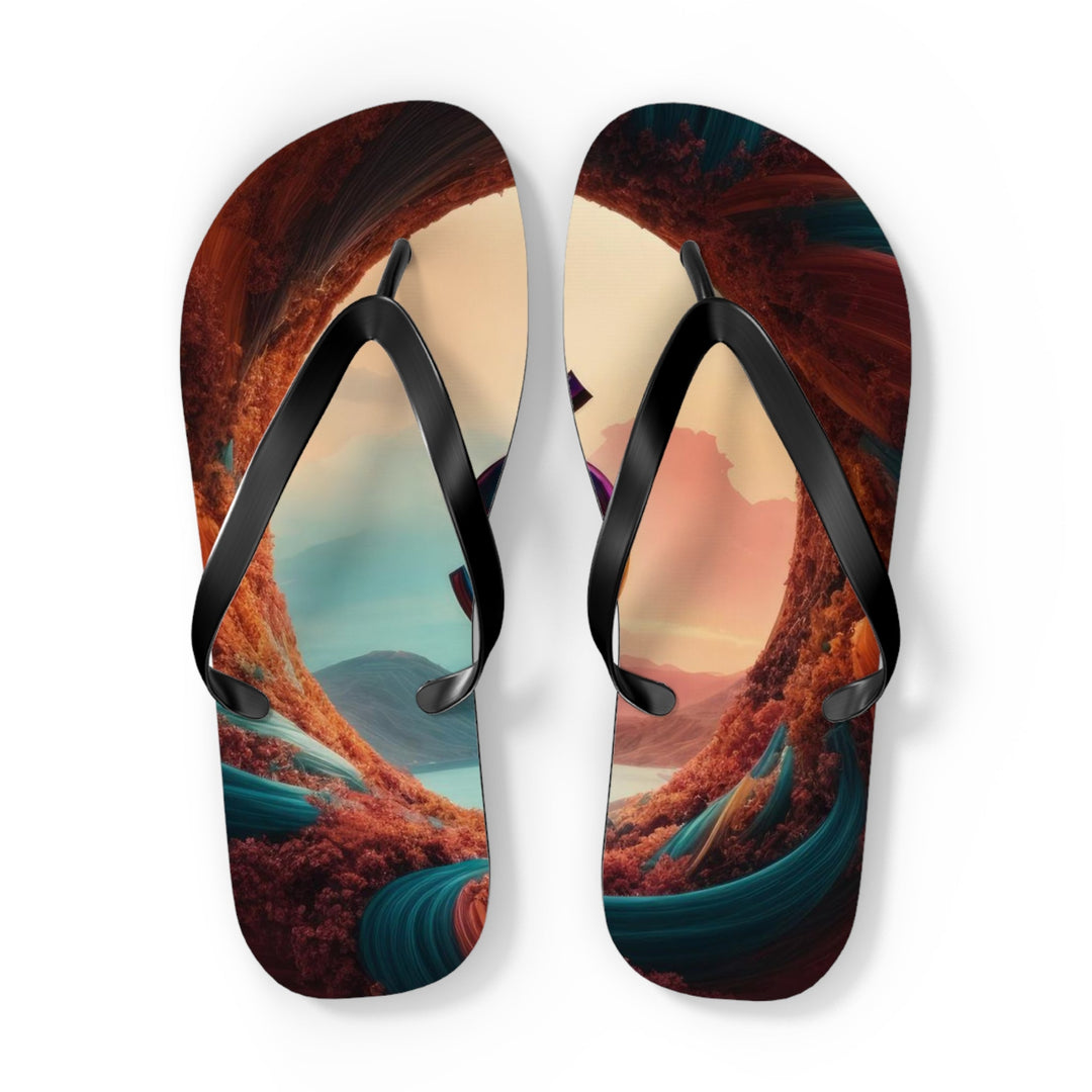 Surreal Om Vortex - Flip Flops - Shoes - g(0D·IO) - XL - Black sole -