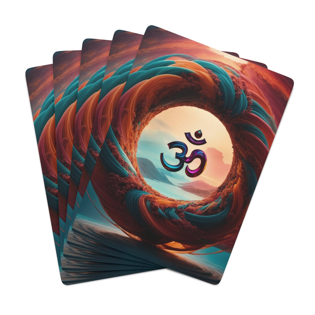 Surreal Om Vortex - Poker Cards - Paper products - g(0D·IO) - 2.47" x 3.47" - White - Semi Glossy