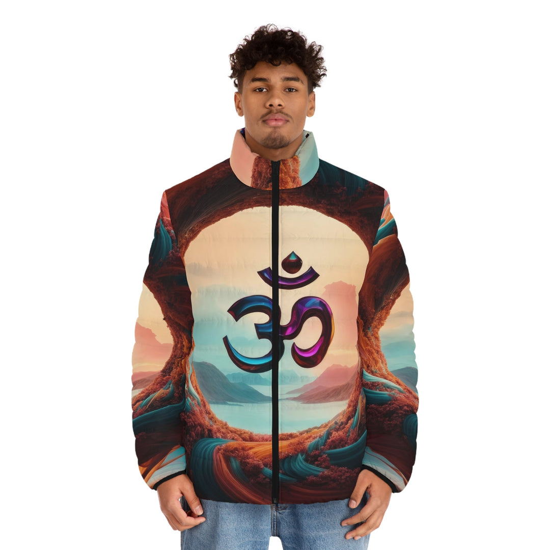 Surreal Om Vortex - Puffer Jacket - All Over Prints - g(0D·IO) - S - Black zipper -