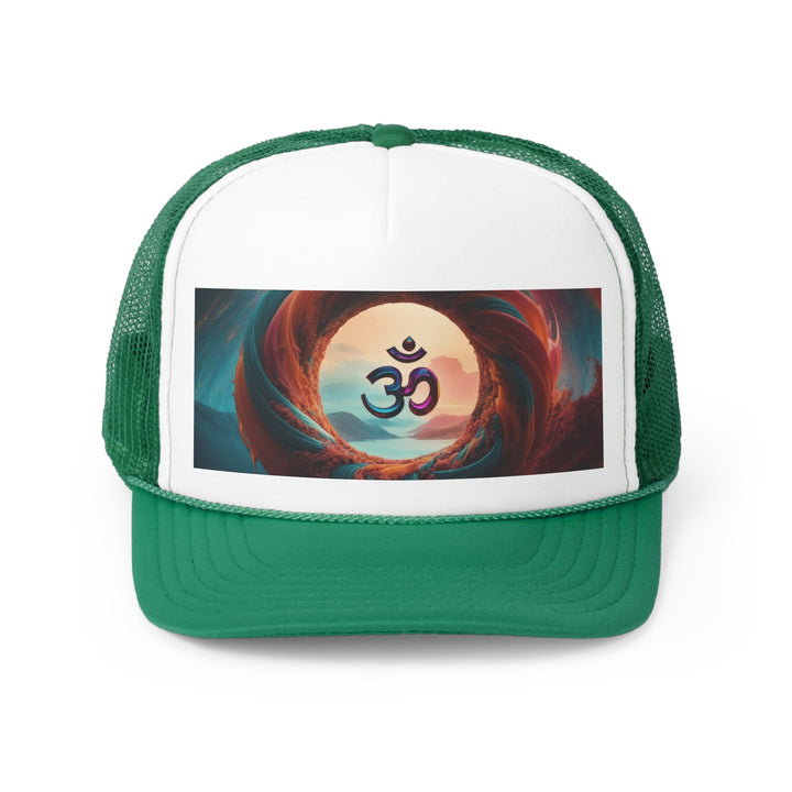 Surreal Om Vortex - Trucker Hat - Hats - g(0D·IO) - Green - One size -