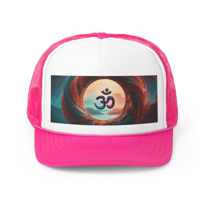 Surreal Om Vortex - Trucker Hat - Hats - g(0D·IO) - Pink - One size -