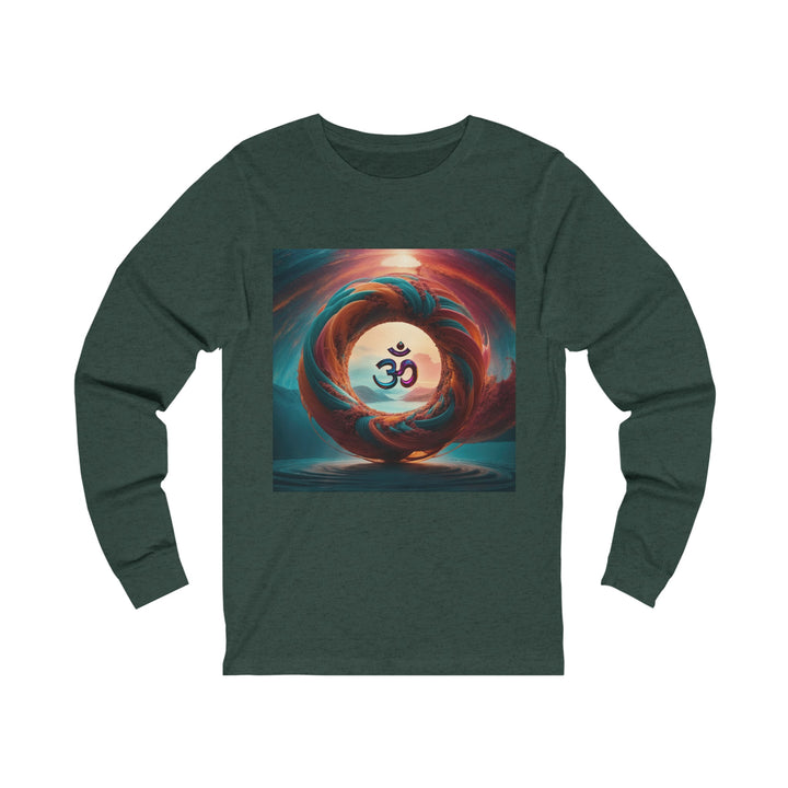 Surreal Om Vortex - Unisex Jersey Long Sleeve Tee - Long-sleeve - g(0D·IO) - S - Heather Forest -