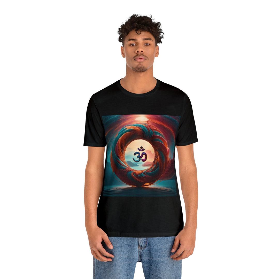 Surreal Om Vortex - Unisex Jersey Short Sleeve Tee - T-Shirt - g(0D·IO) - Black - S -