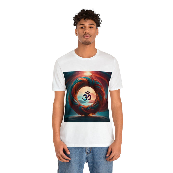 Surreal Om Vortex - Unisex Jersey Short Sleeve Tee - T-Shirt - g(0D·IO) - Black - S -