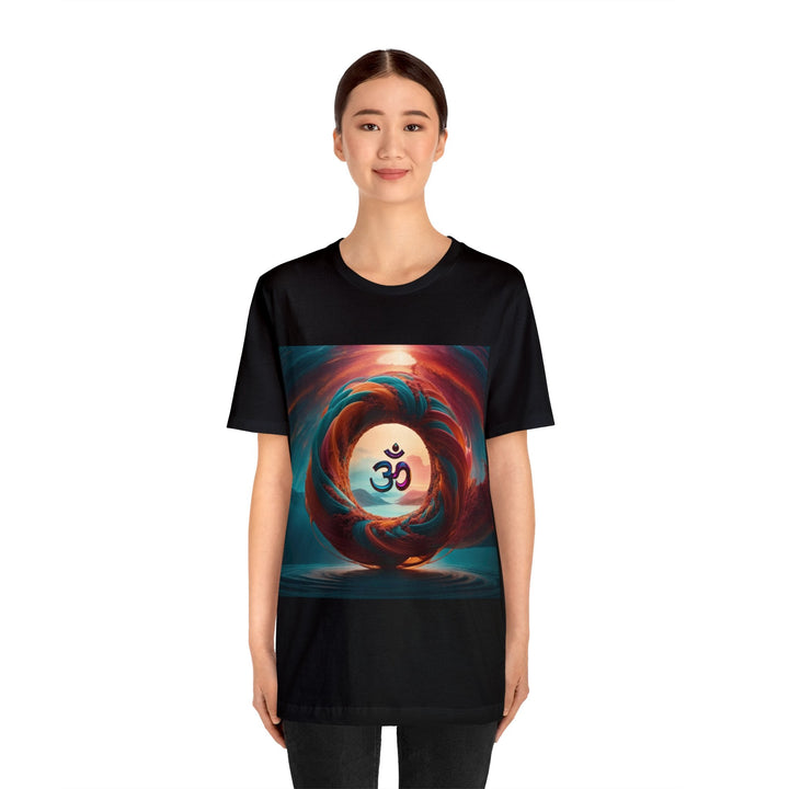 Surreal Om Vortex - Unisex Jersey Short Sleeve Tee - T-Shirt - g(0D·IO) - Black - S -